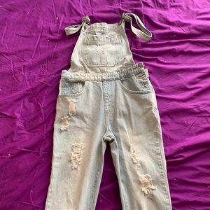 Forever 21 overalls distressed